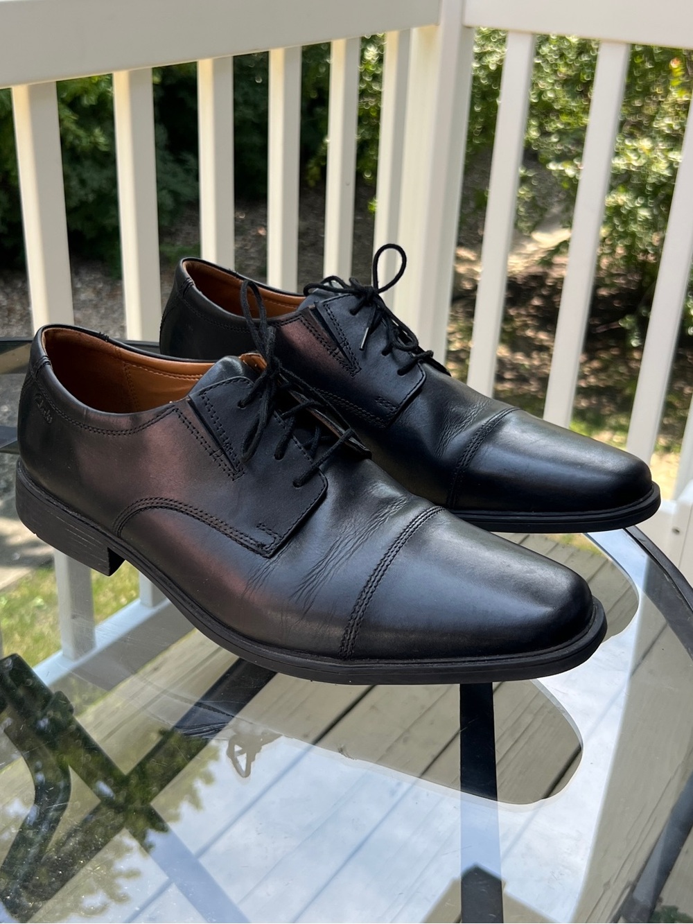 Clarks Tilden Cap Toe Oxford Classic Dress Shoes Black Leather Men's Size 13M